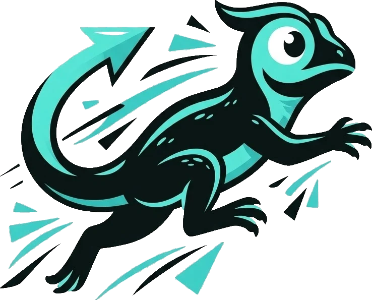 Kwibo mascot leaping forward